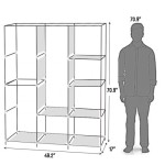 71-inch Portable Wardrobe Rack and Organizer with Shelves